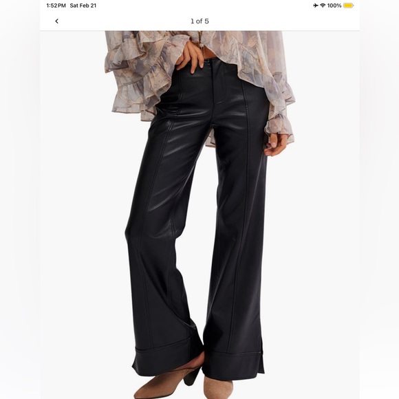 NWT Free People Glow Up Faux Leather Pants - Picture 5 of 6